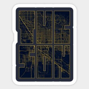 Tucson, USA City Map Typography - Gold Art Deco Sticker